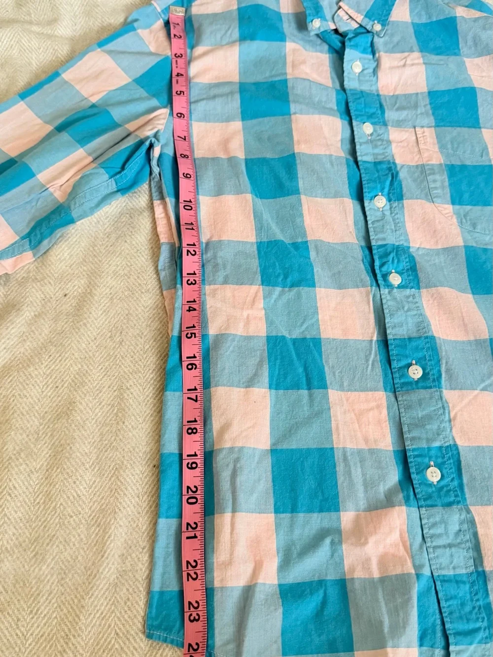 J.Crew Secret Wash Shirt Small Blue Button Up Long Sleeve Slim Fit Plaid NWOT